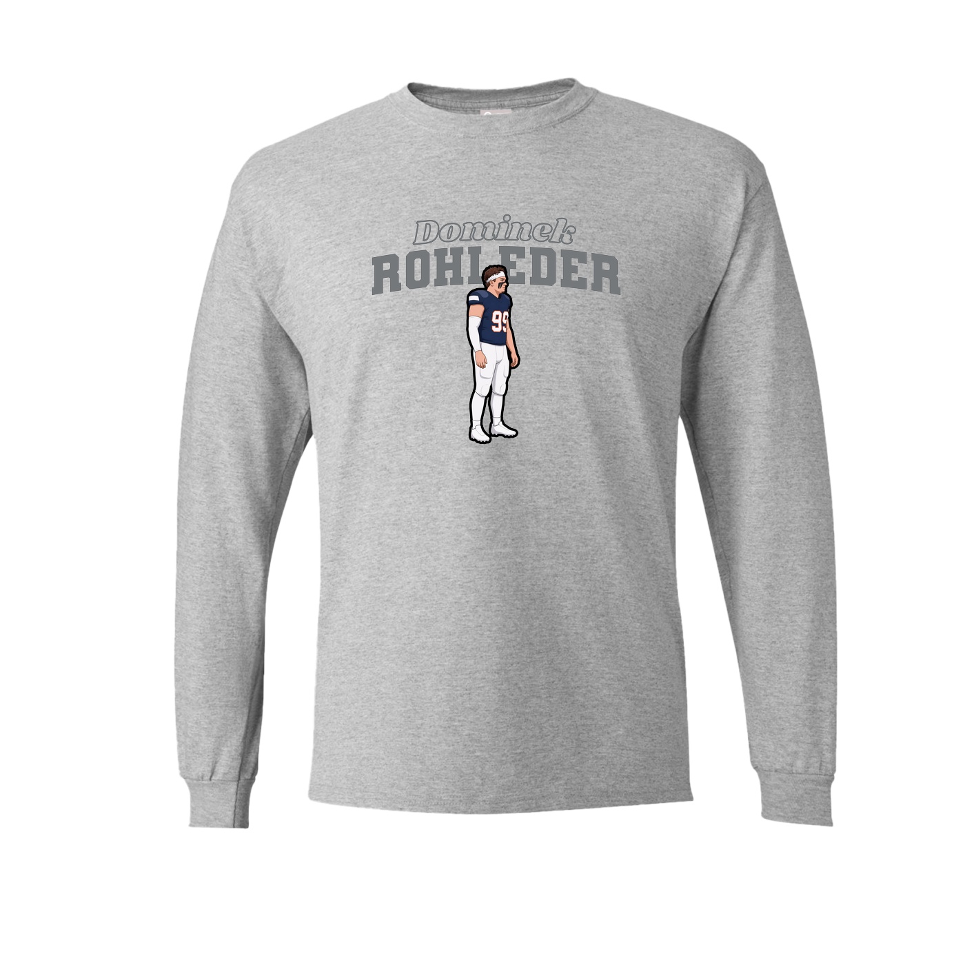 Long Sleeve Tee — Name Arch in Grey