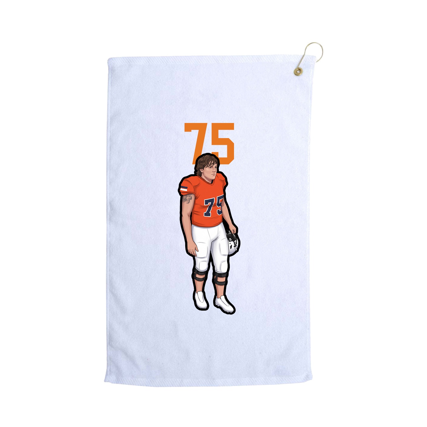 Golf Towel — Number Top in White