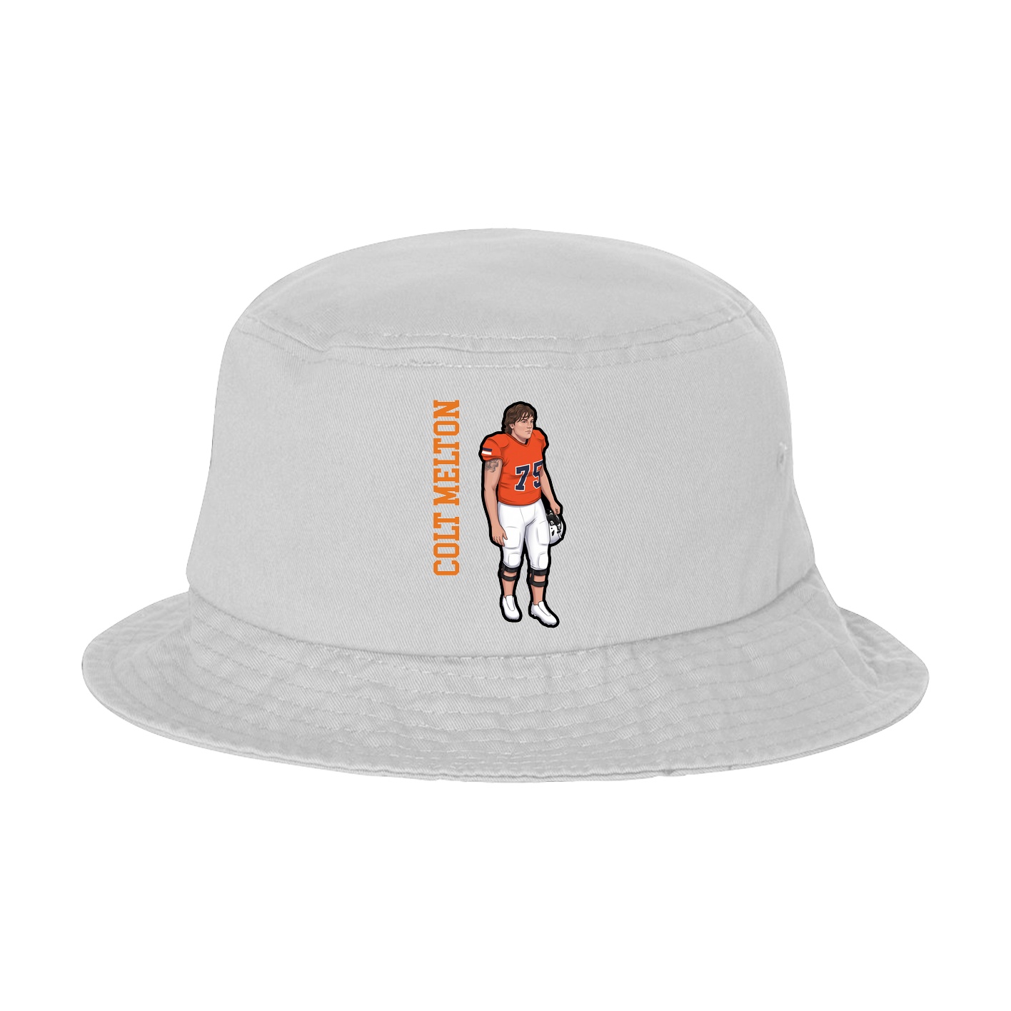 Bucket Cap — Name Vertical in White