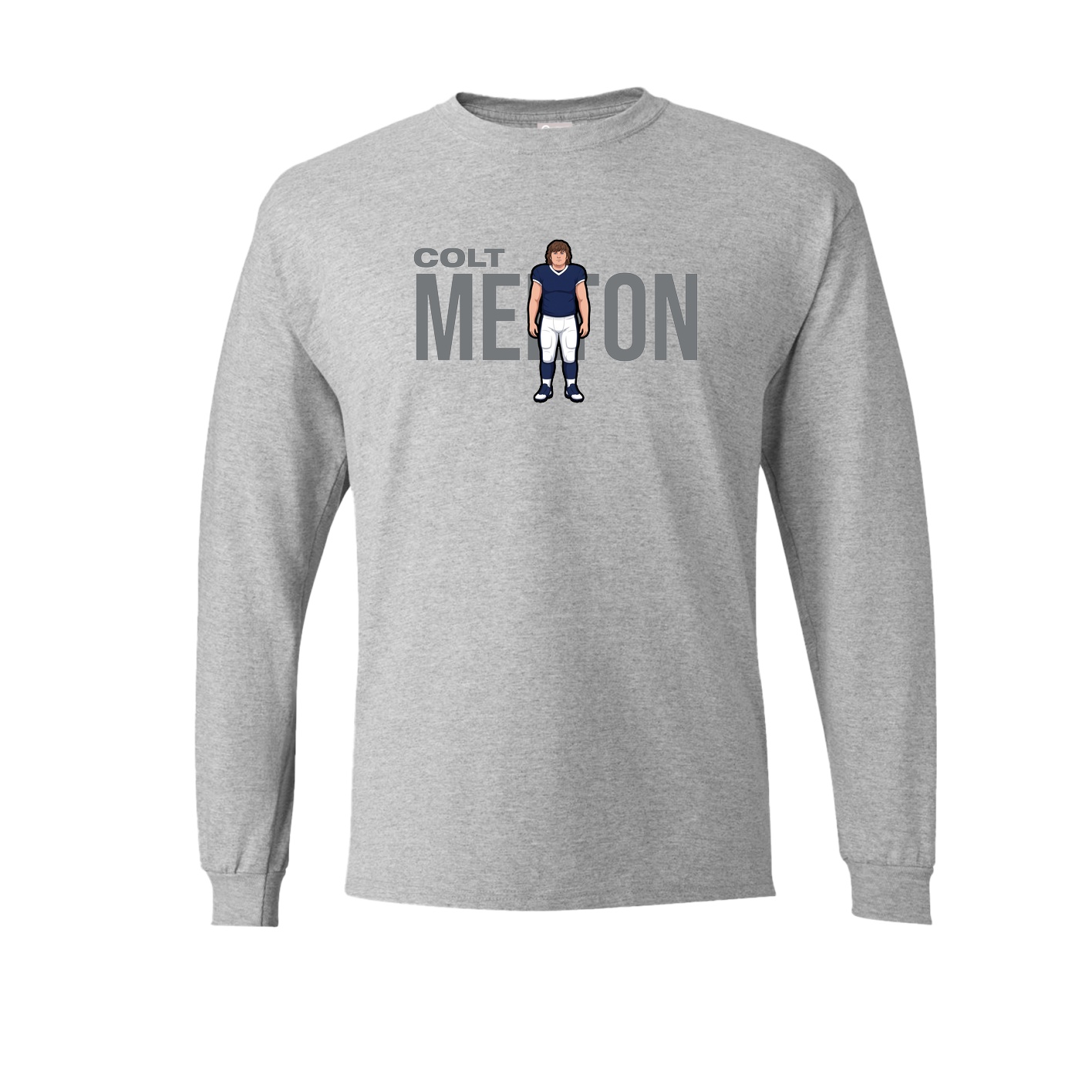 Long Sleeve Tee — Player Name in Grey