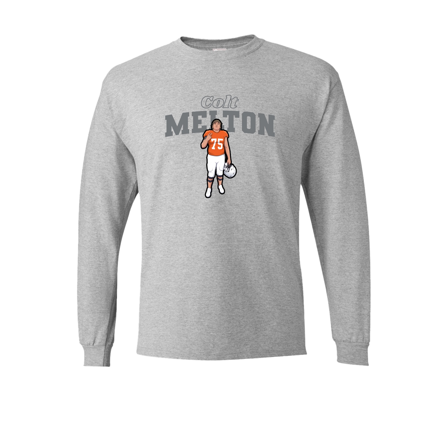 Long Sleeve Tee — Name Arch in Grey