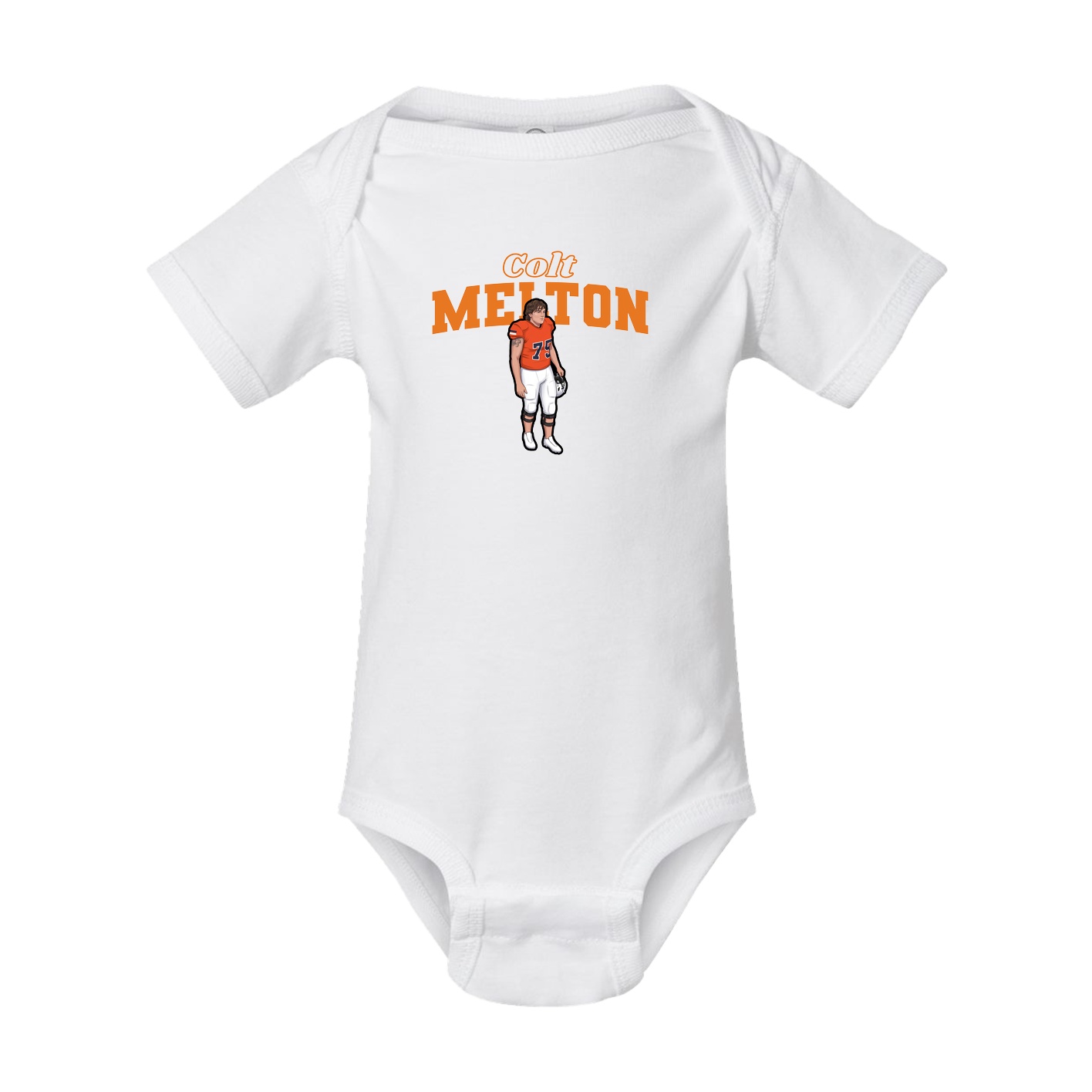 Baby Onesie — Name Arch in White