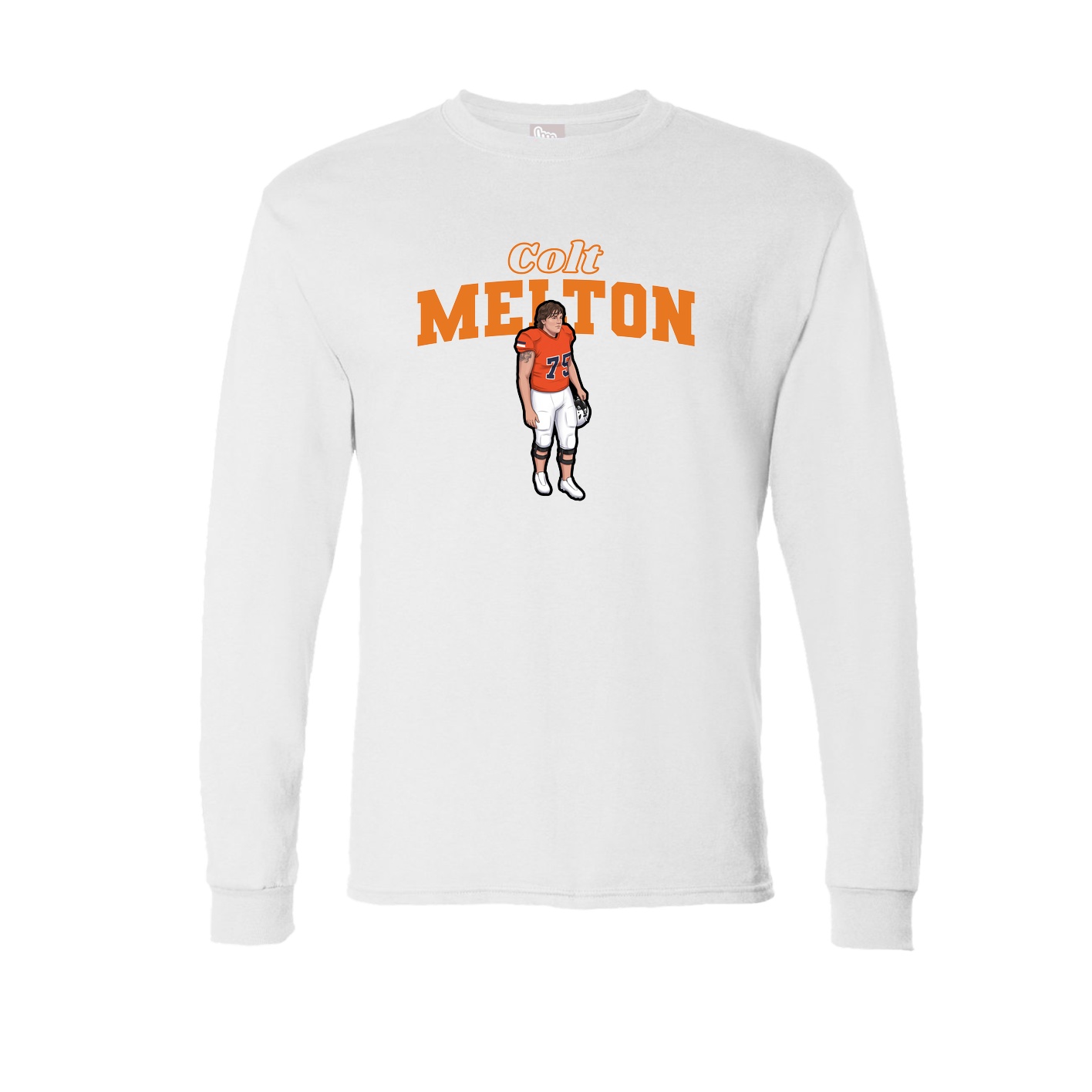 Long Sleeve Tee — Name Arch in White