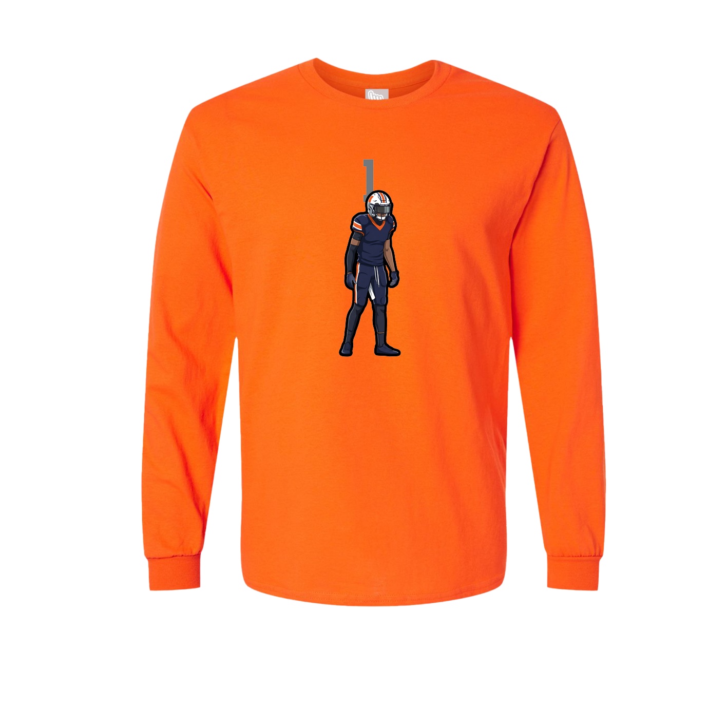 Long Sleeve Tee — Number Top in Orange