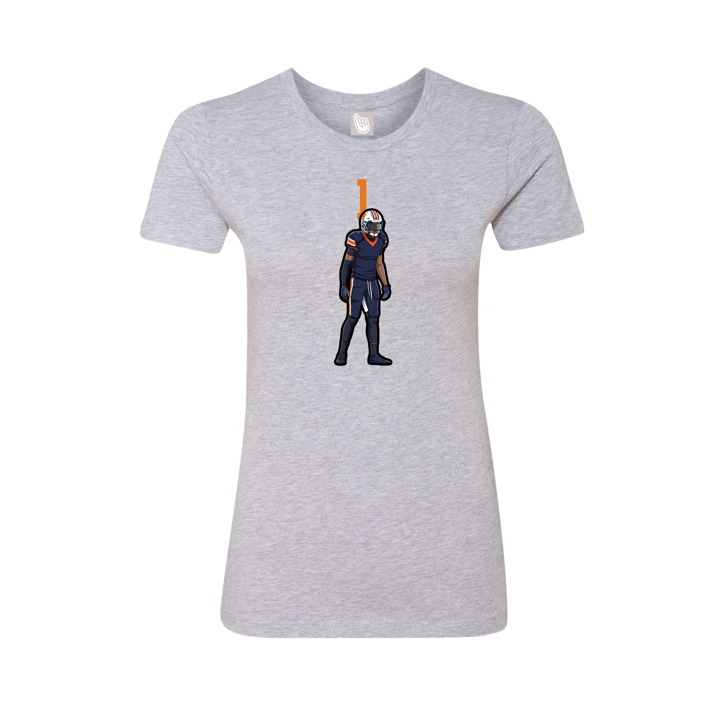 Fitted Women's Tee — Number Top in Grey