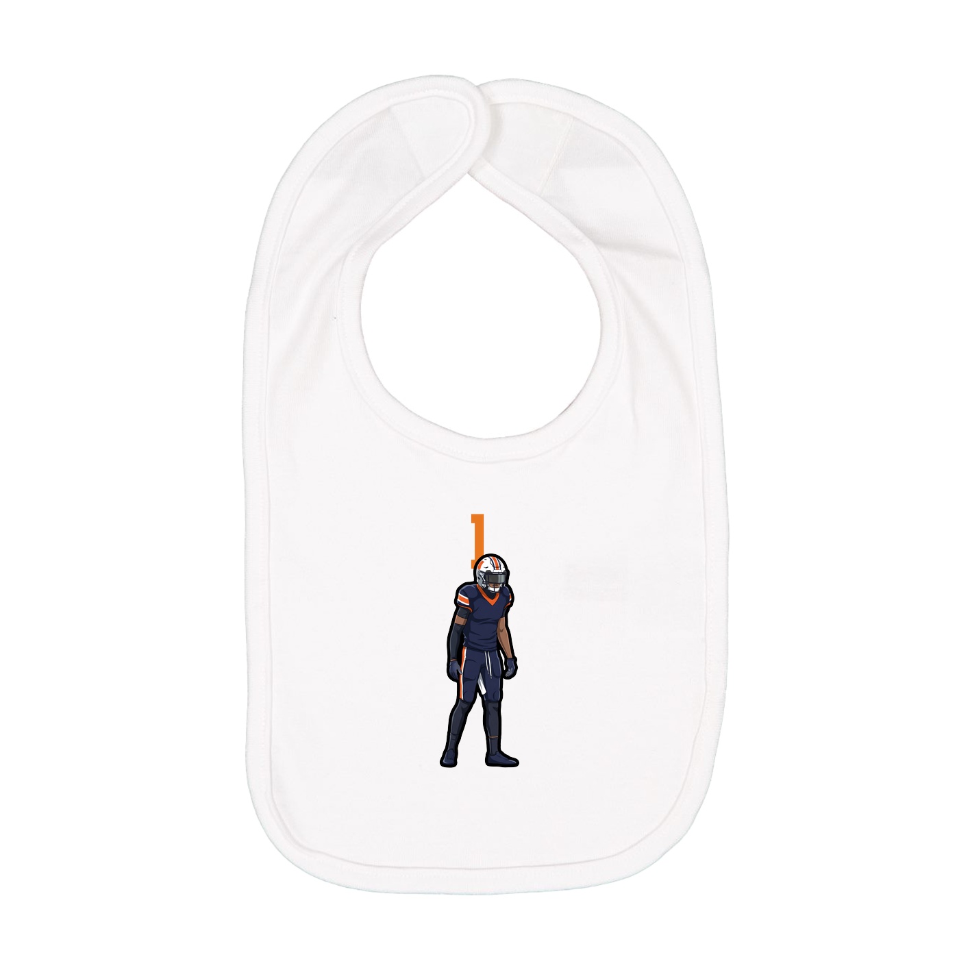 Infant Bib — Number Top in White