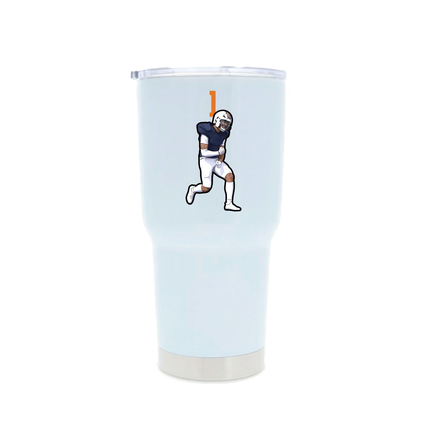 30oz Stainless Steel Tumbler — Number Top in White