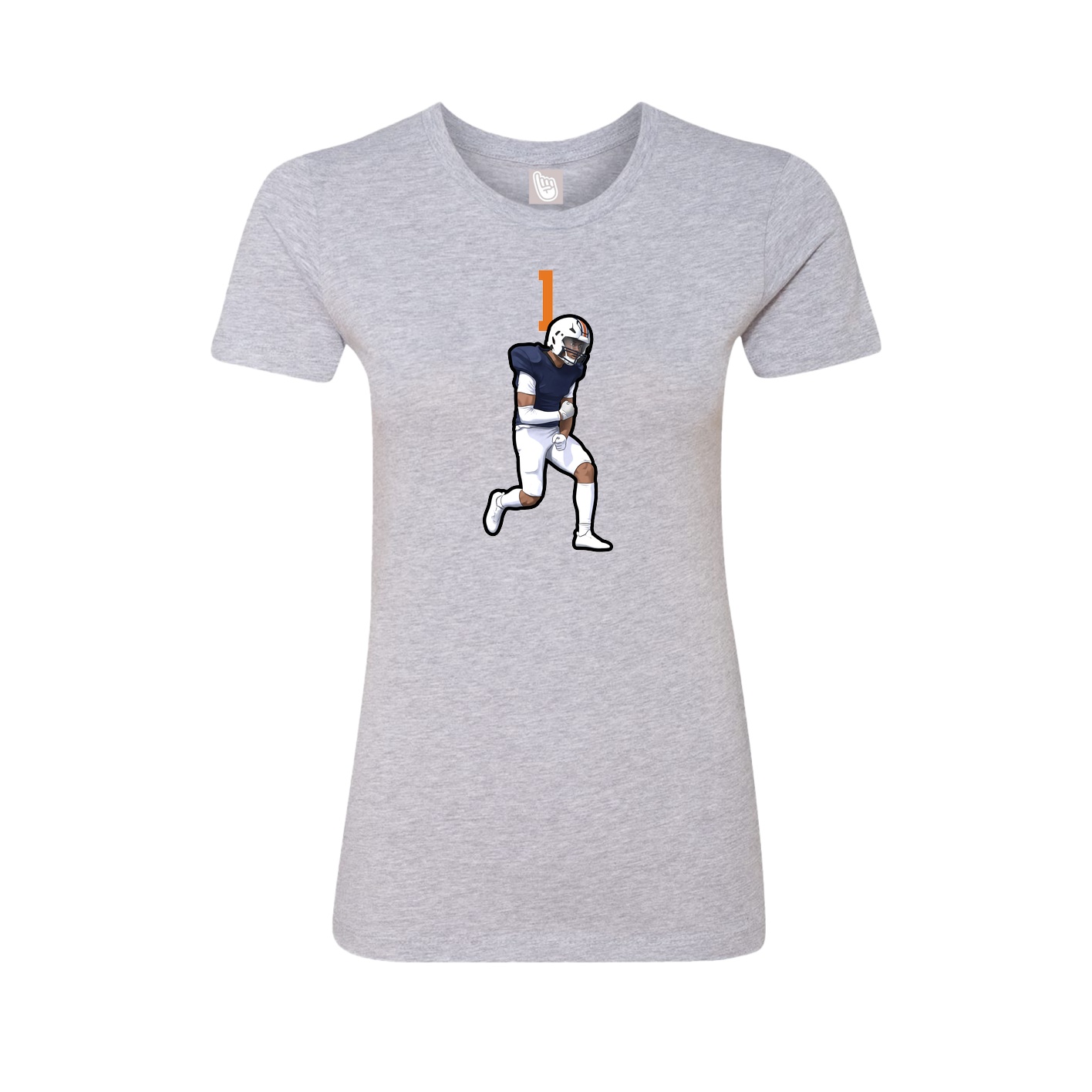 Fitted Women's Tee — Number Top in Grey