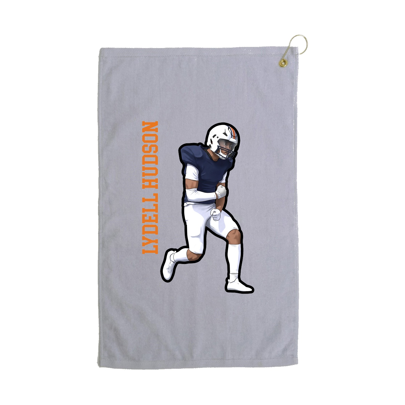 Golf Towel — Name Vertical in Grey
