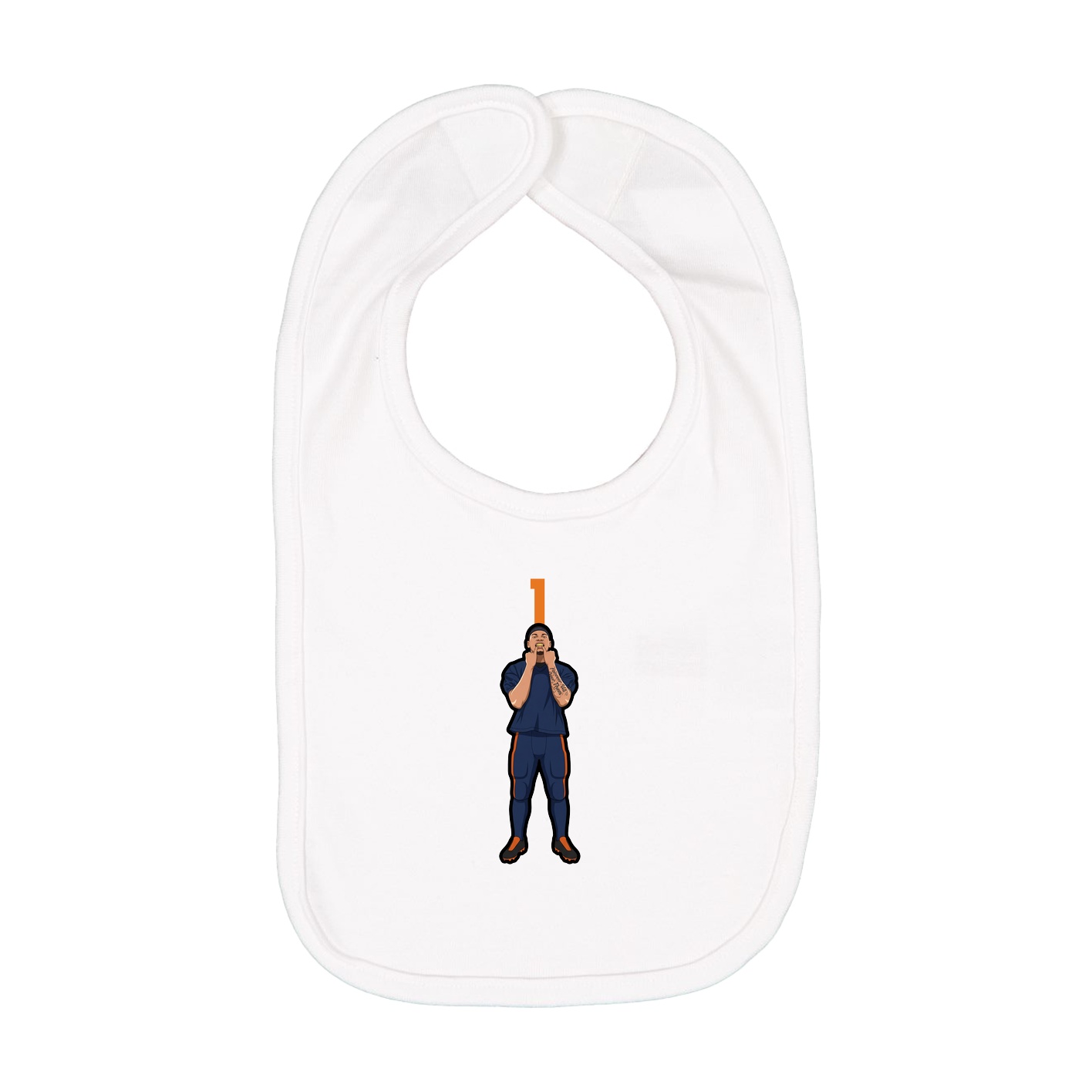 Infant Bib — Number Top in White