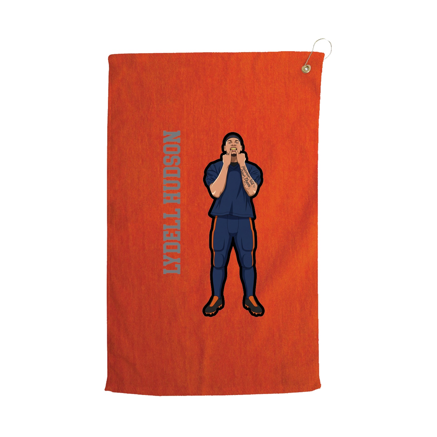 Golf Towel — Name Vertical in Orange
