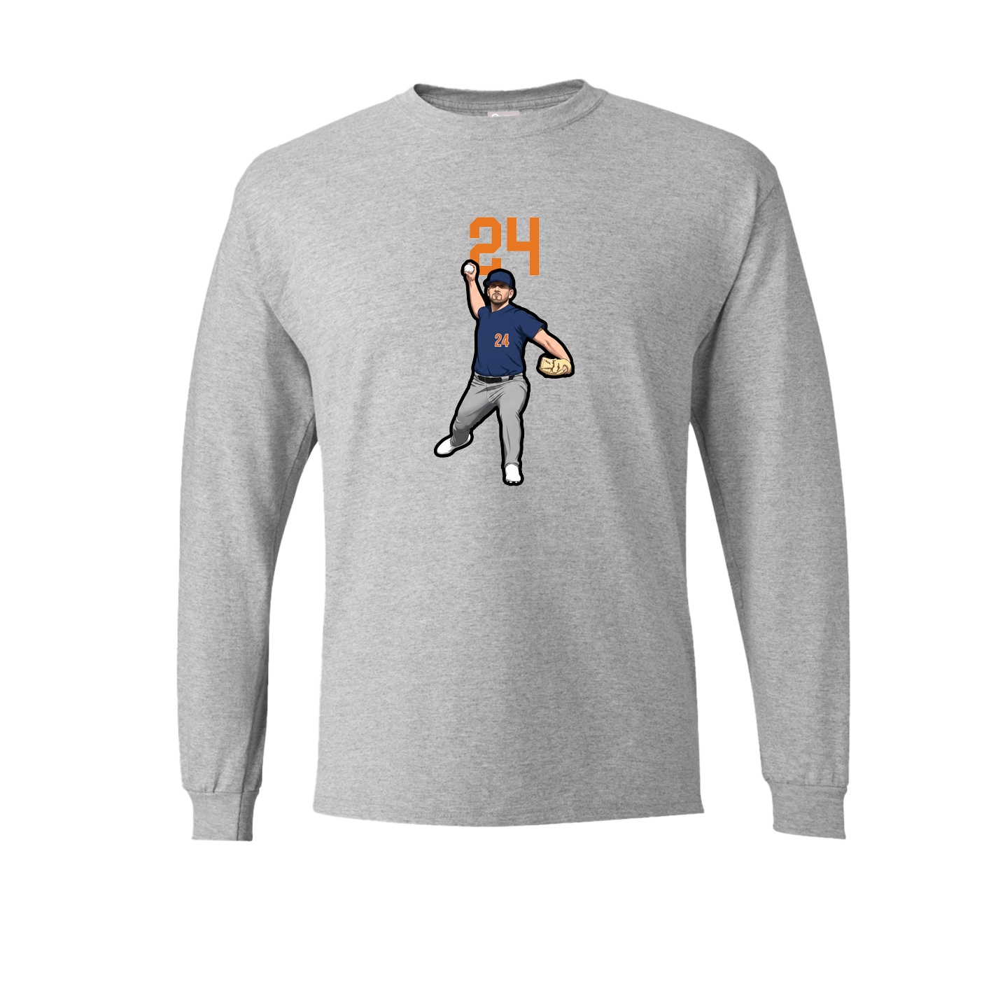 Long Sleeve Tee — Number Top in Grey