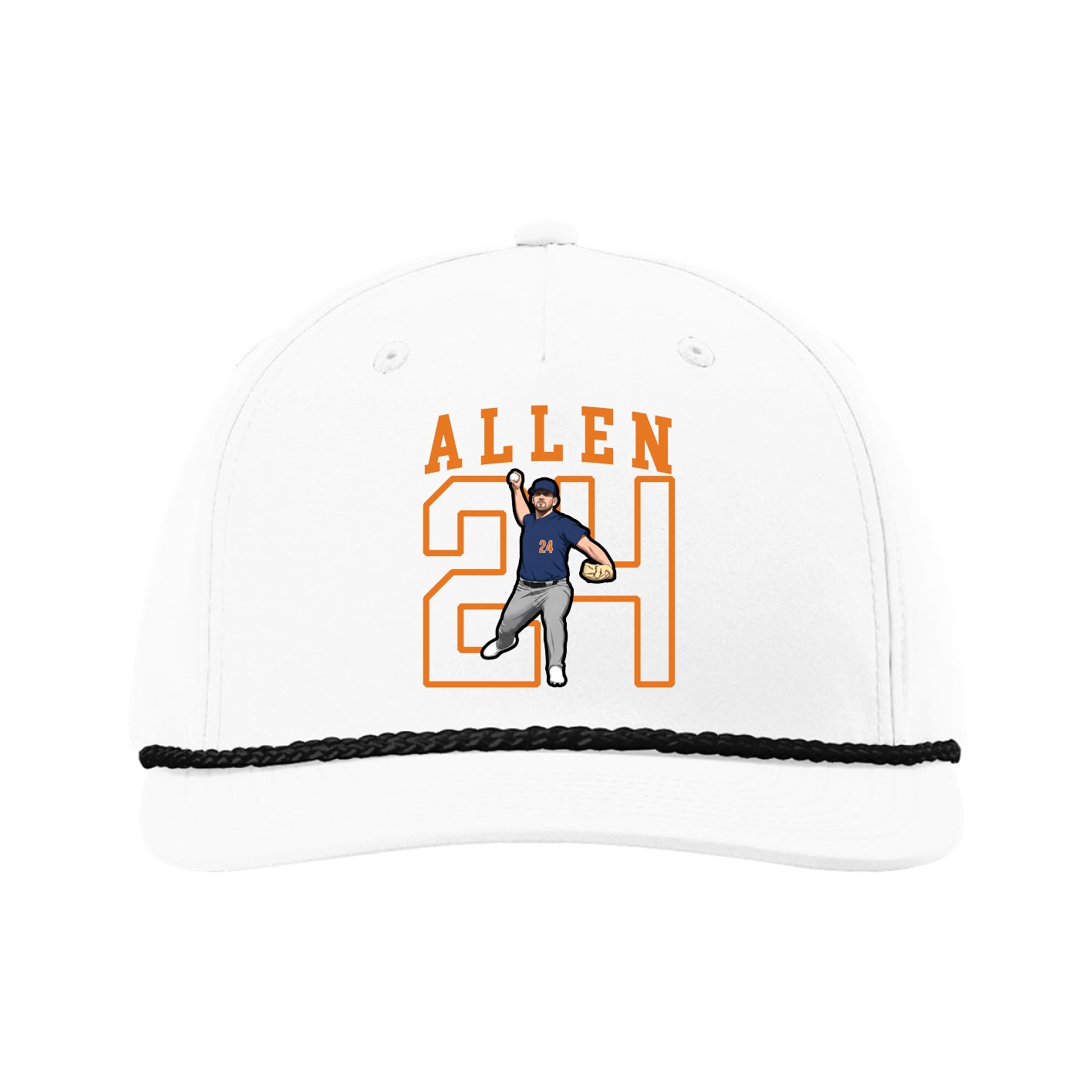 Five-Panel Classic Rope Cap — Shirsey in White