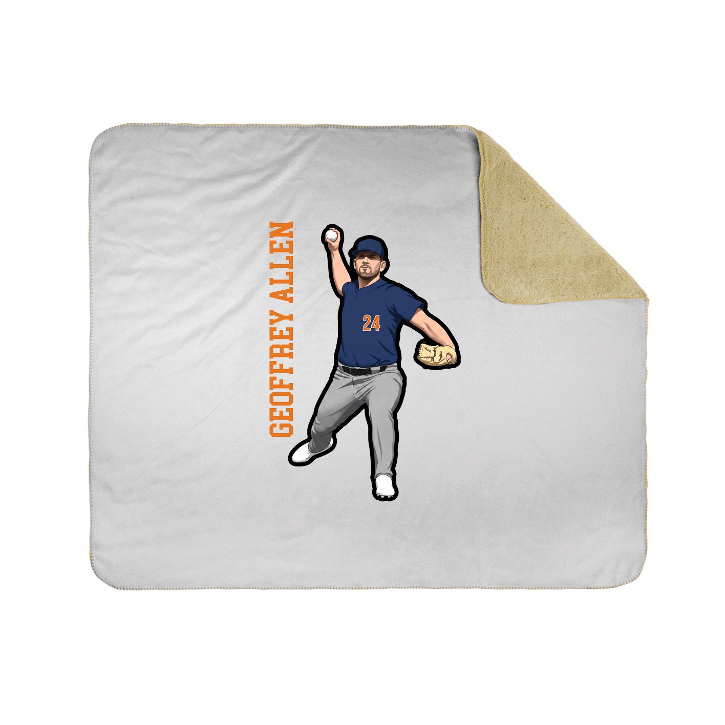 Throw Blanket — Name Vertical in White