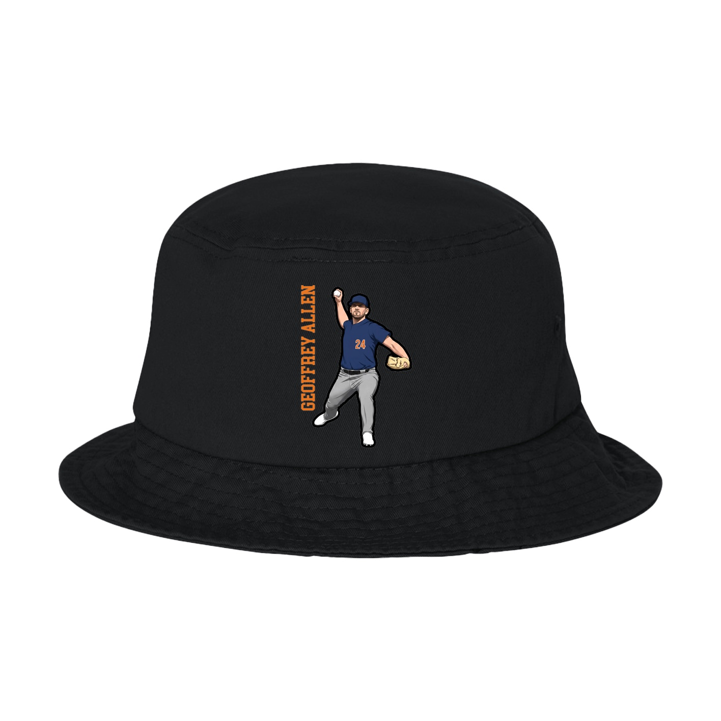 Bucket Cap — Name Vertical in Black