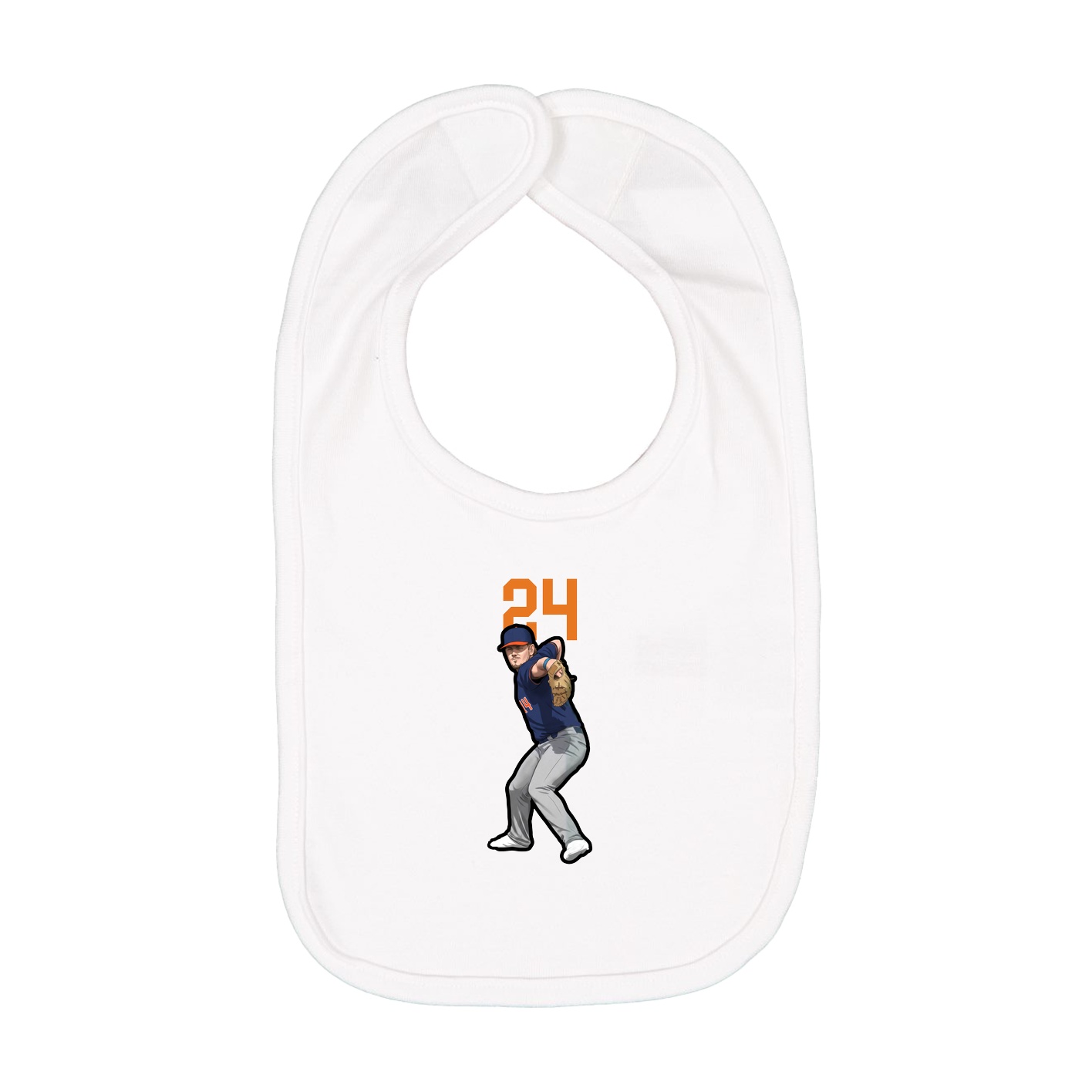 Infant Bib — Number Top in White
