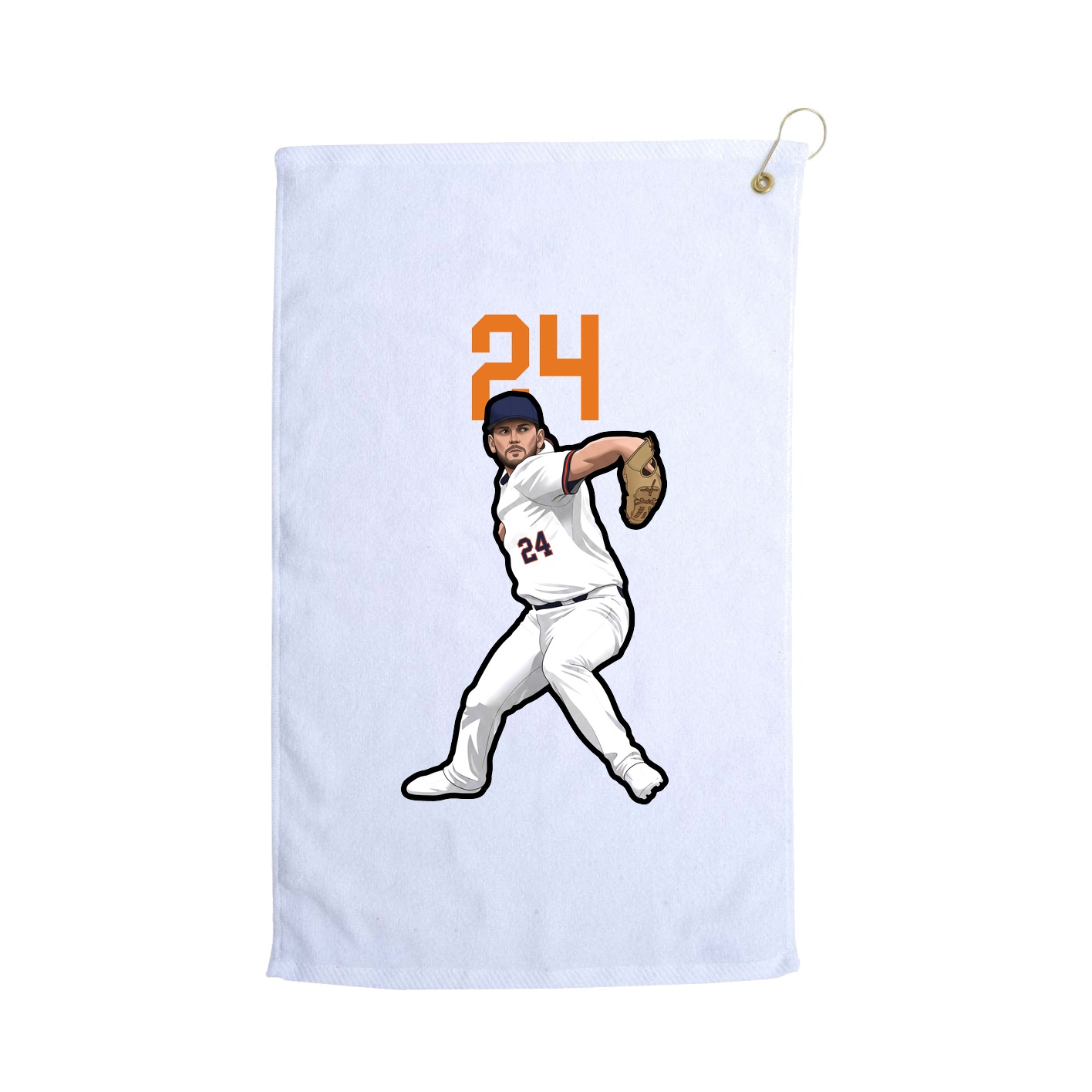Golf Towel — Number Top in White