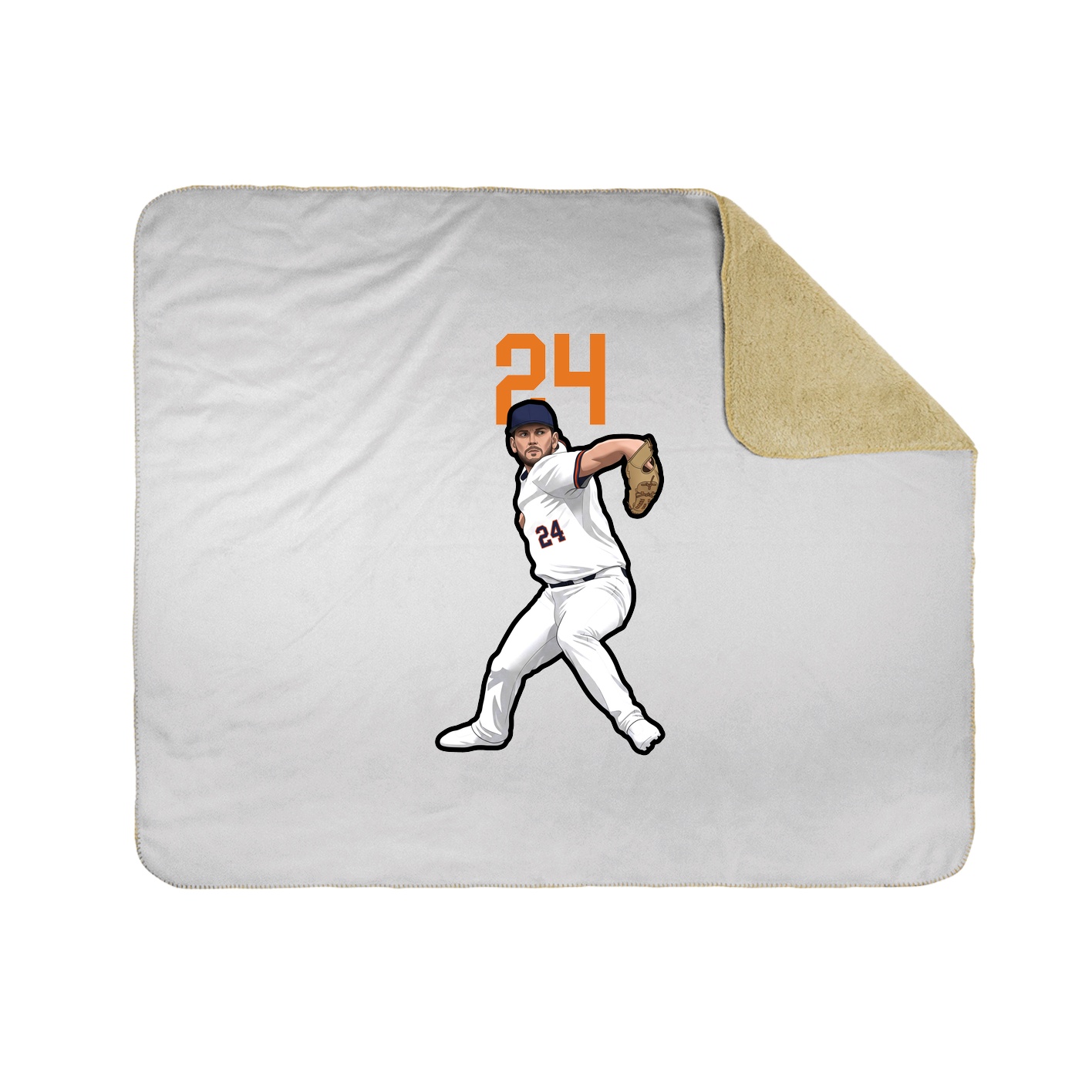 Throw Blanket — Number Top in White