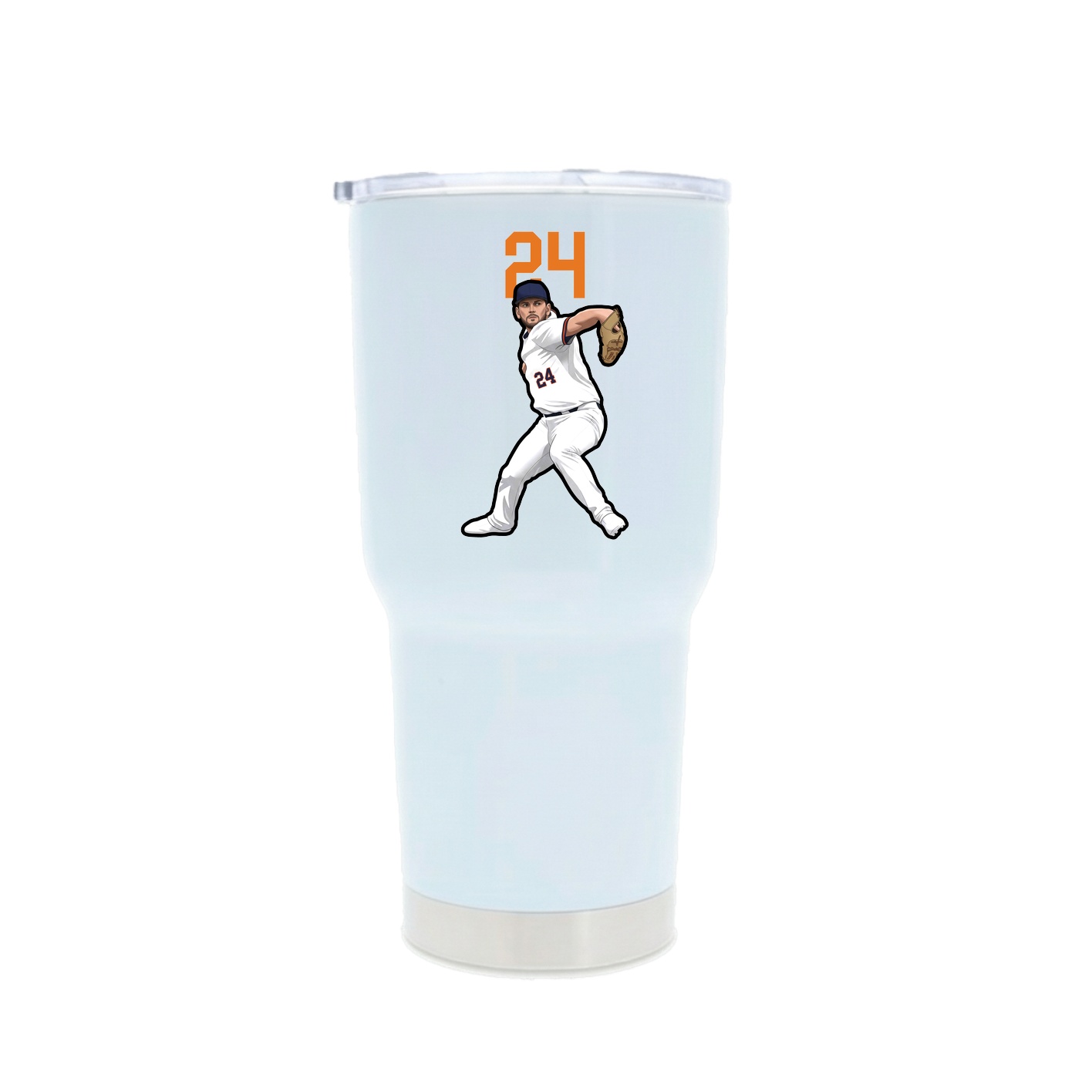 30oz Stainless Steel Tumbler — Number Top in White
