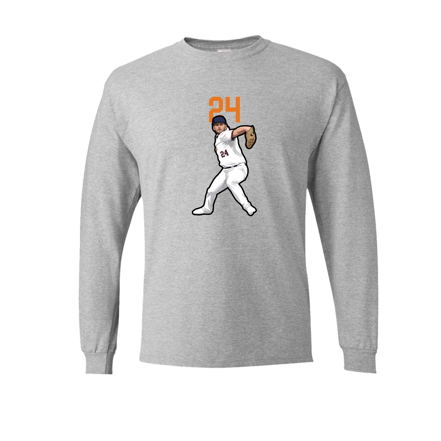 Long Sleeve Tee — Number Top in Grey