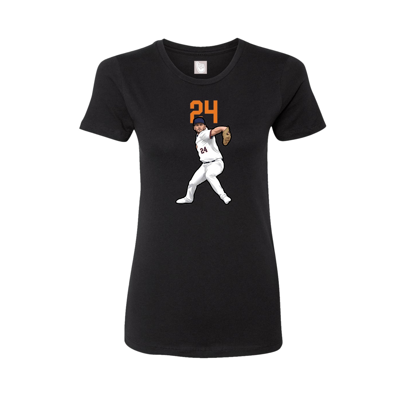 Fitted Women's Tee — Number Top in Black