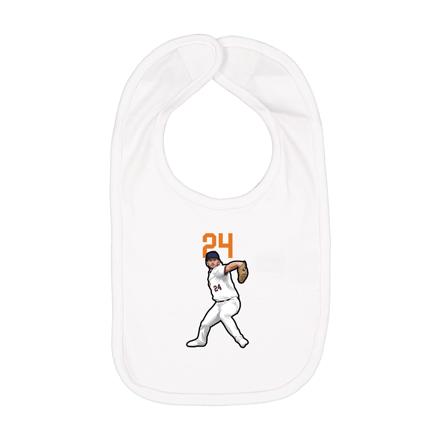 Infant Bib — Number Top in White