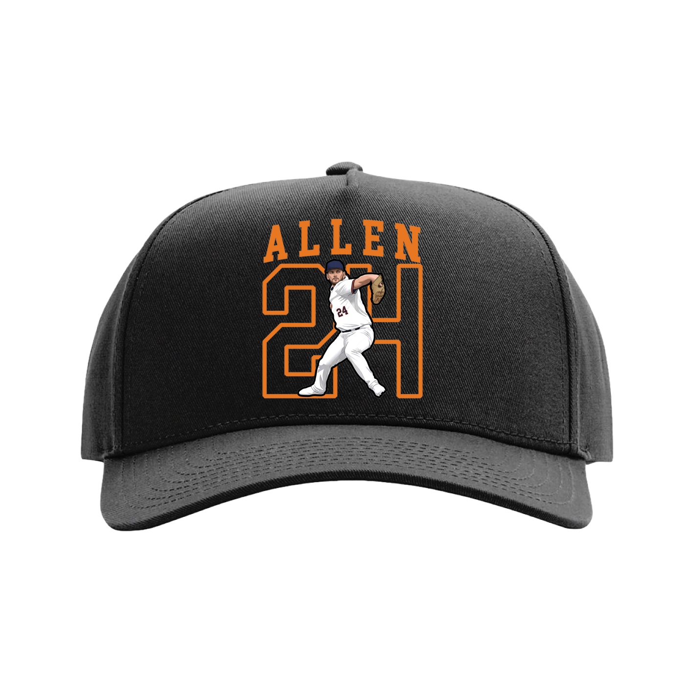 Full Fabric Five-Panel Champ Cap — Shirsey in Black