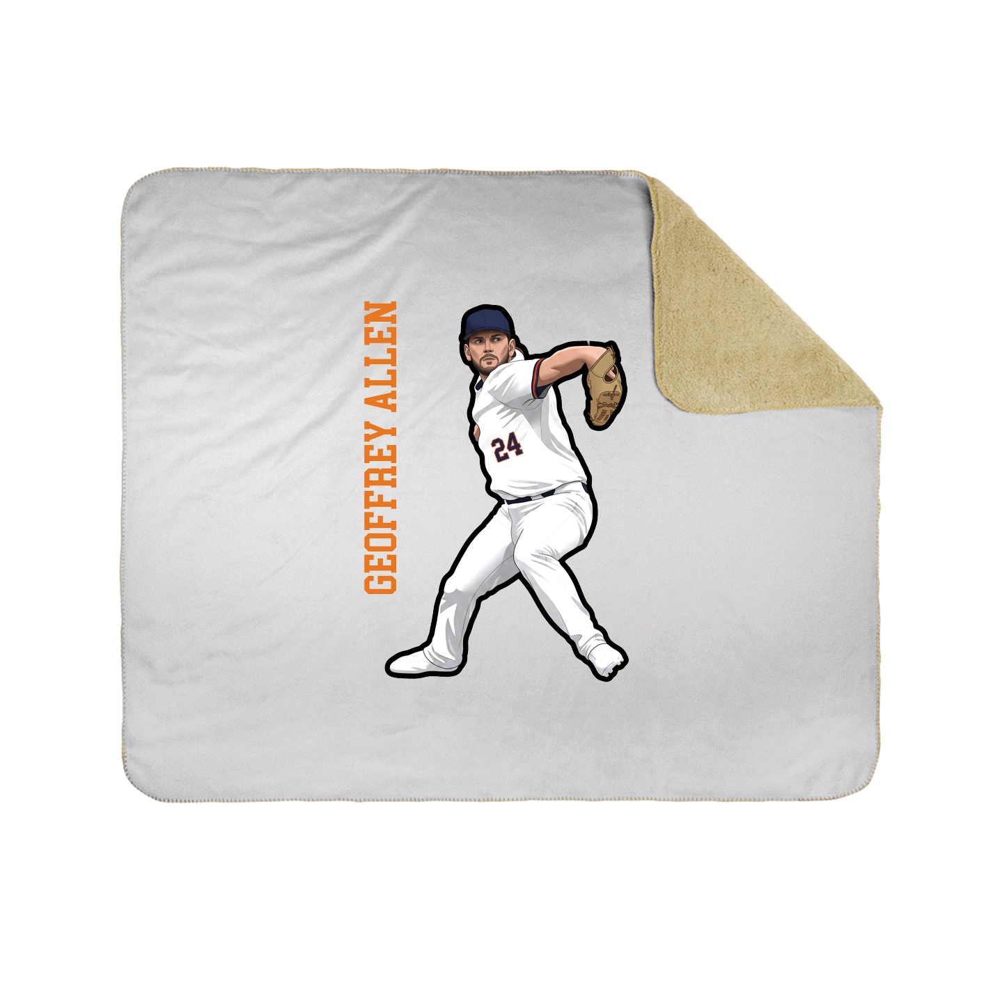 Throw Blanket — Name Vertical in White