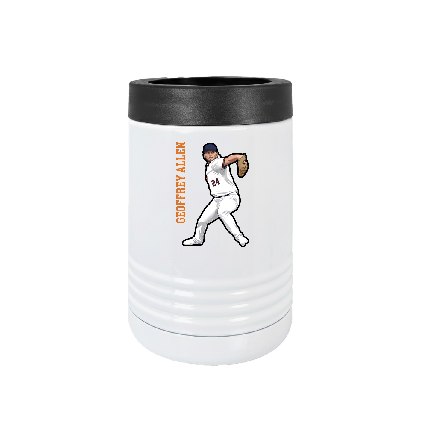 Beverage Holder — Name Vertical in White