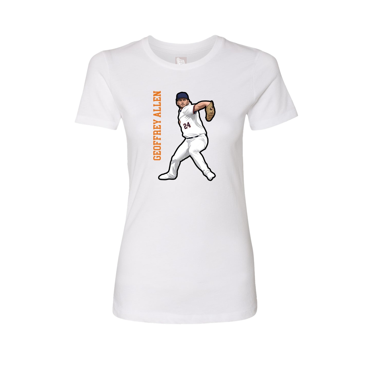 Fitted Women's Tee — Name Vertical in White