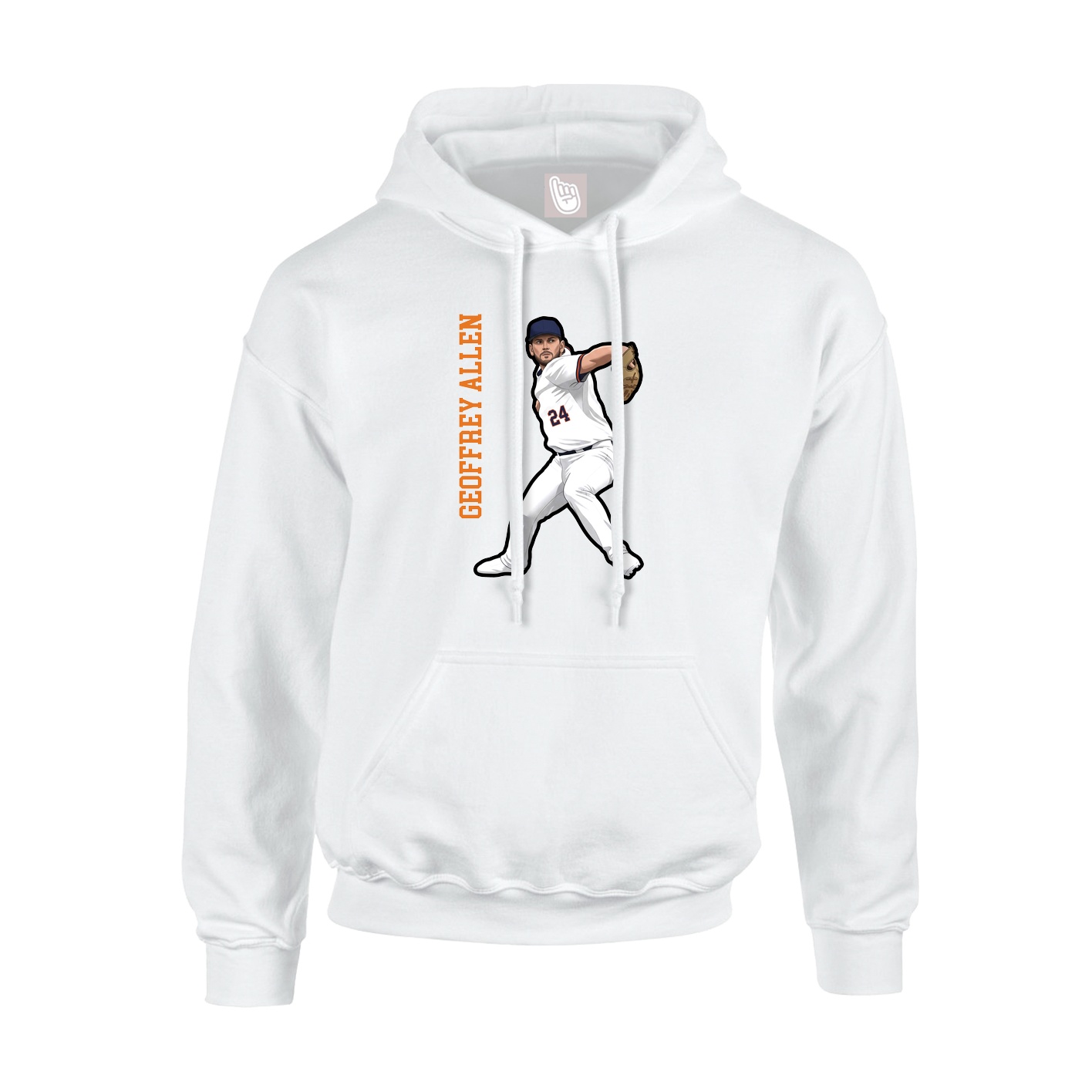 Hoodie — Name Vertical in White