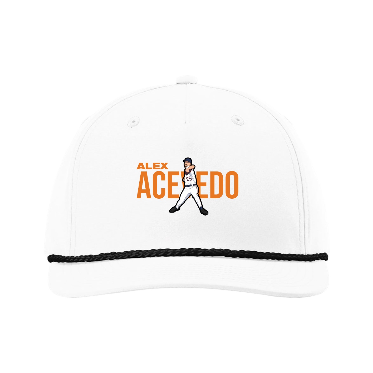 Five-Panel Classic Rope Cap — Player Name in White