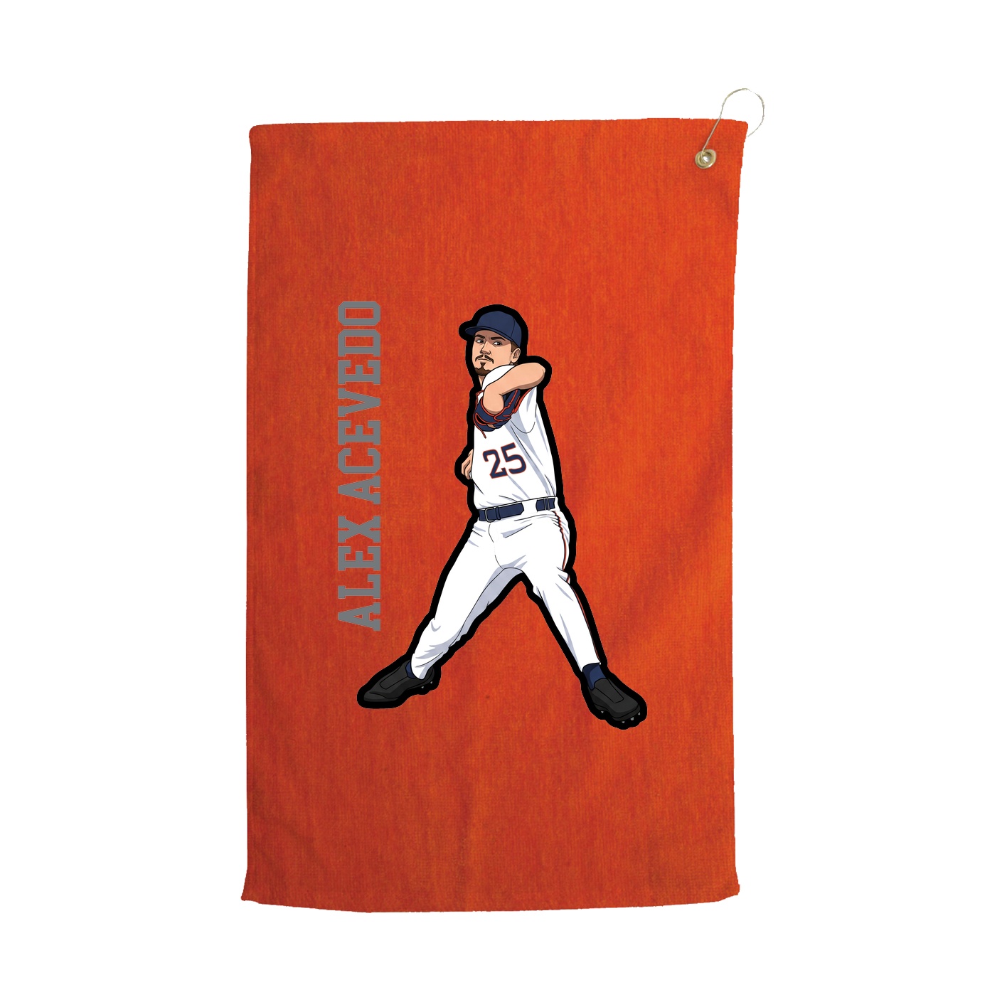 Golf Towel — Name Vertical in Orange