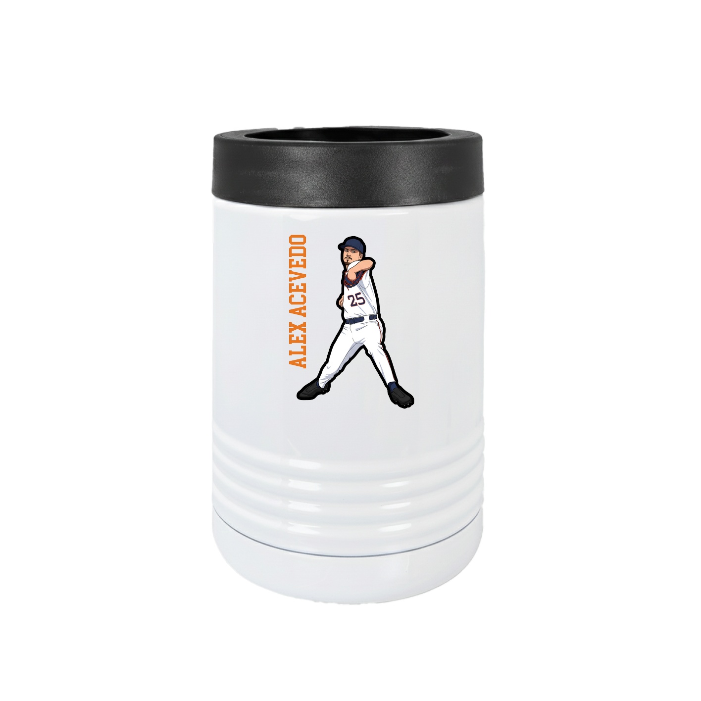 Beverage Holder — Name Vertical in White