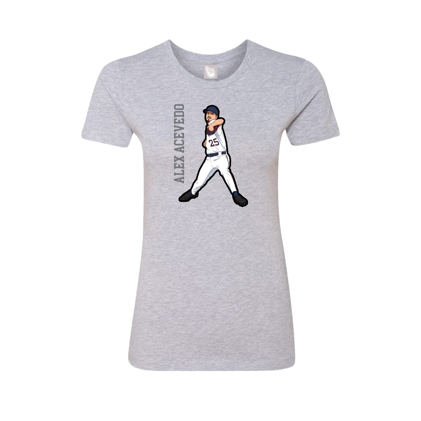 Fitted Women's Tee — Name Vertical in Grey