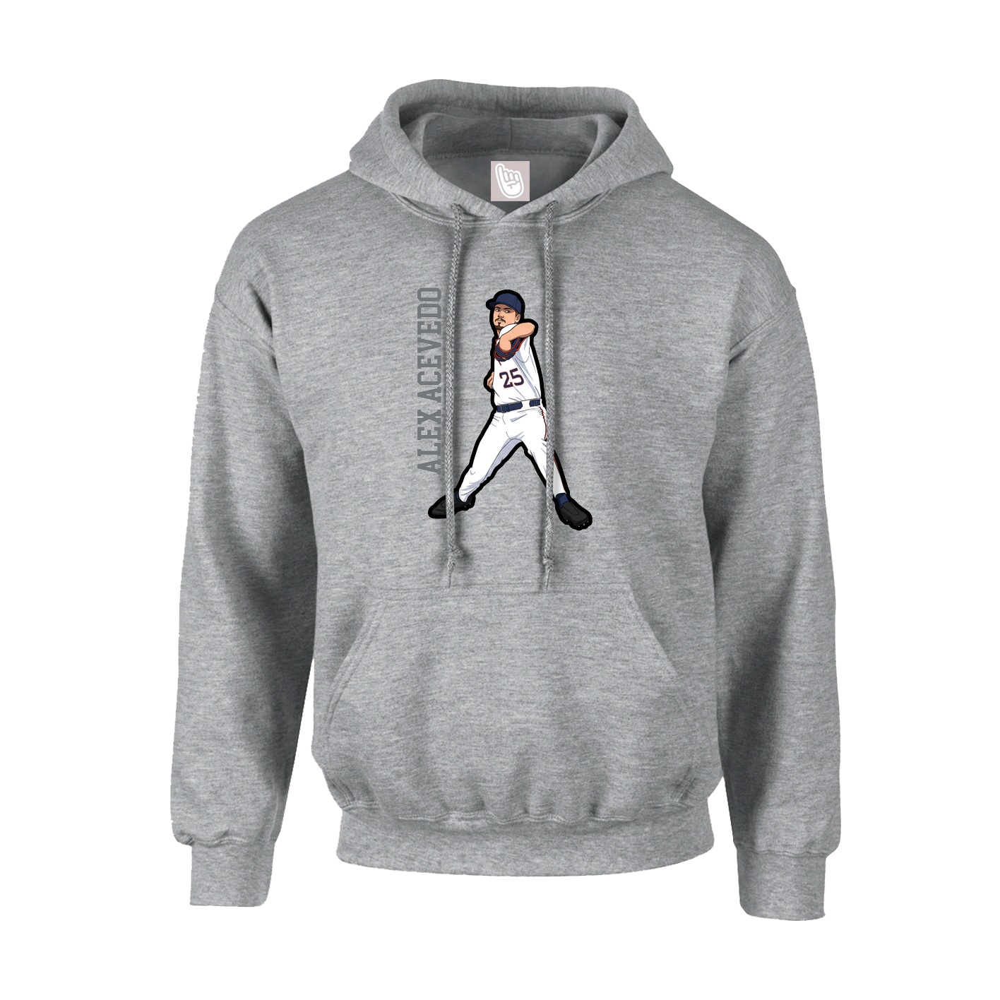 Hoodie — Name Vertical in Grey