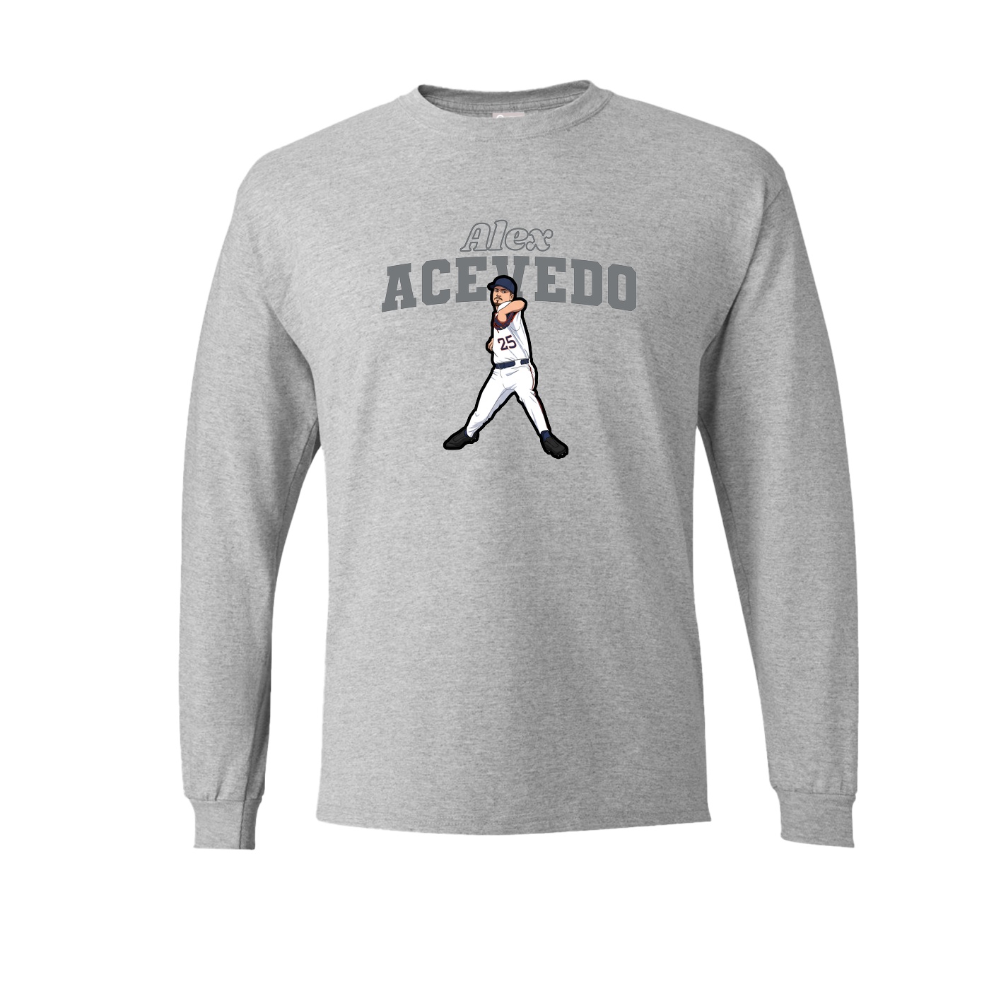 Long Sleeve Tee — Name Arch in Grey