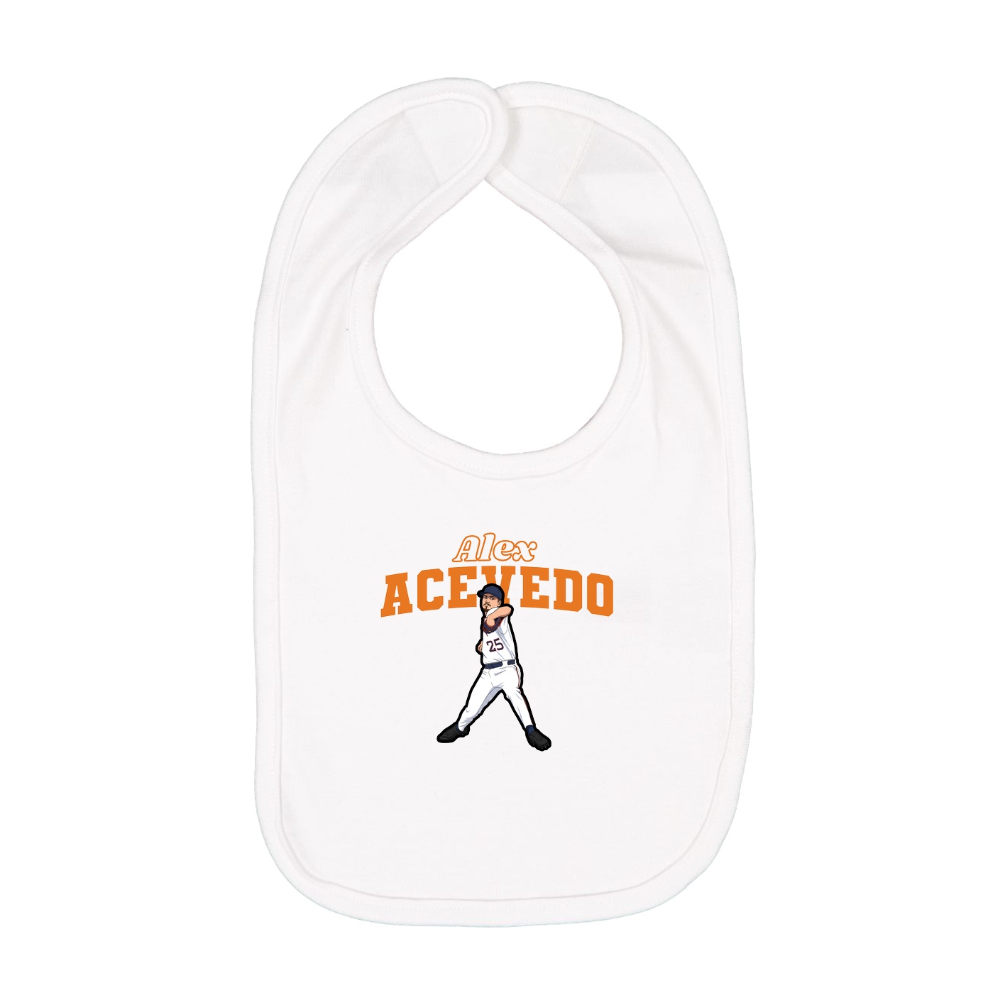 Infant Bib — Name Arch in White