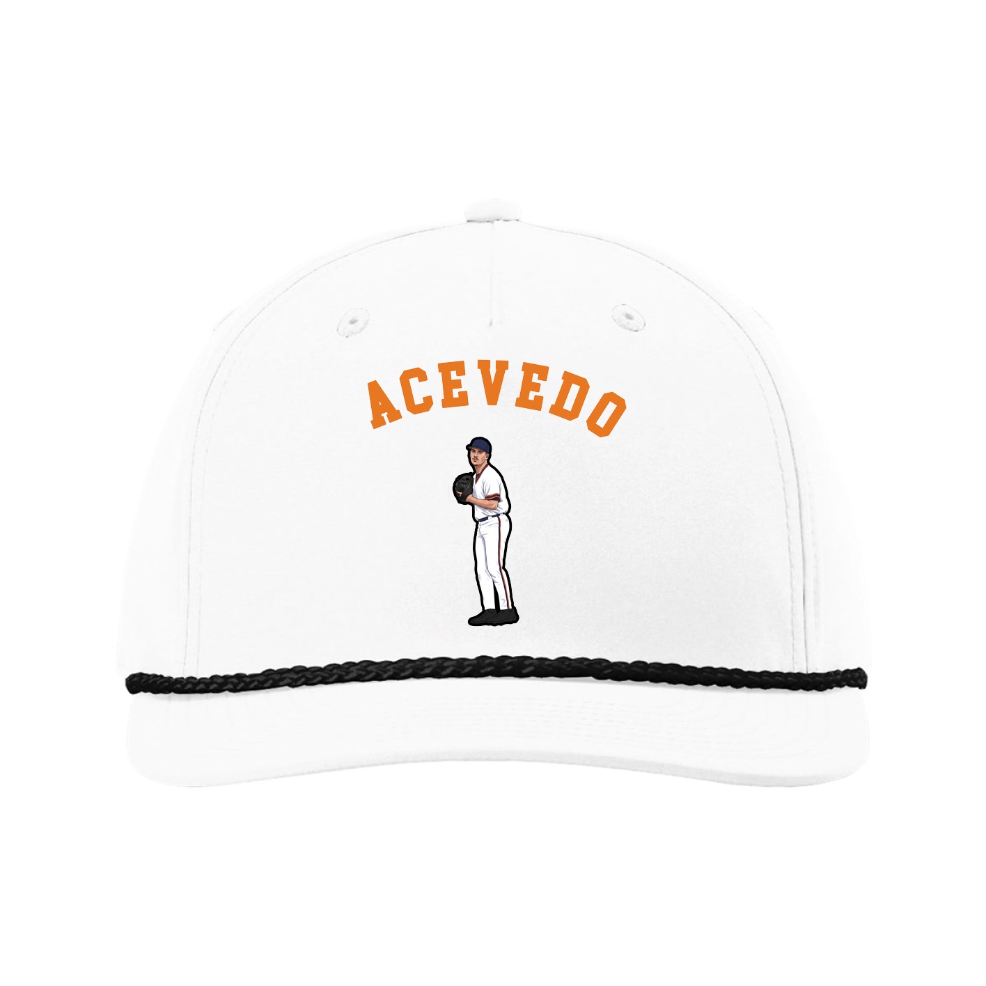 Five-Panel Classic Rope Cap — Shirsey Arch in White
