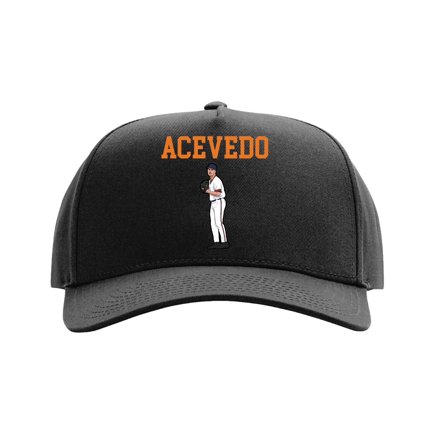 Full Fabric Five-Panel Champ Cap — Shirsey in Black