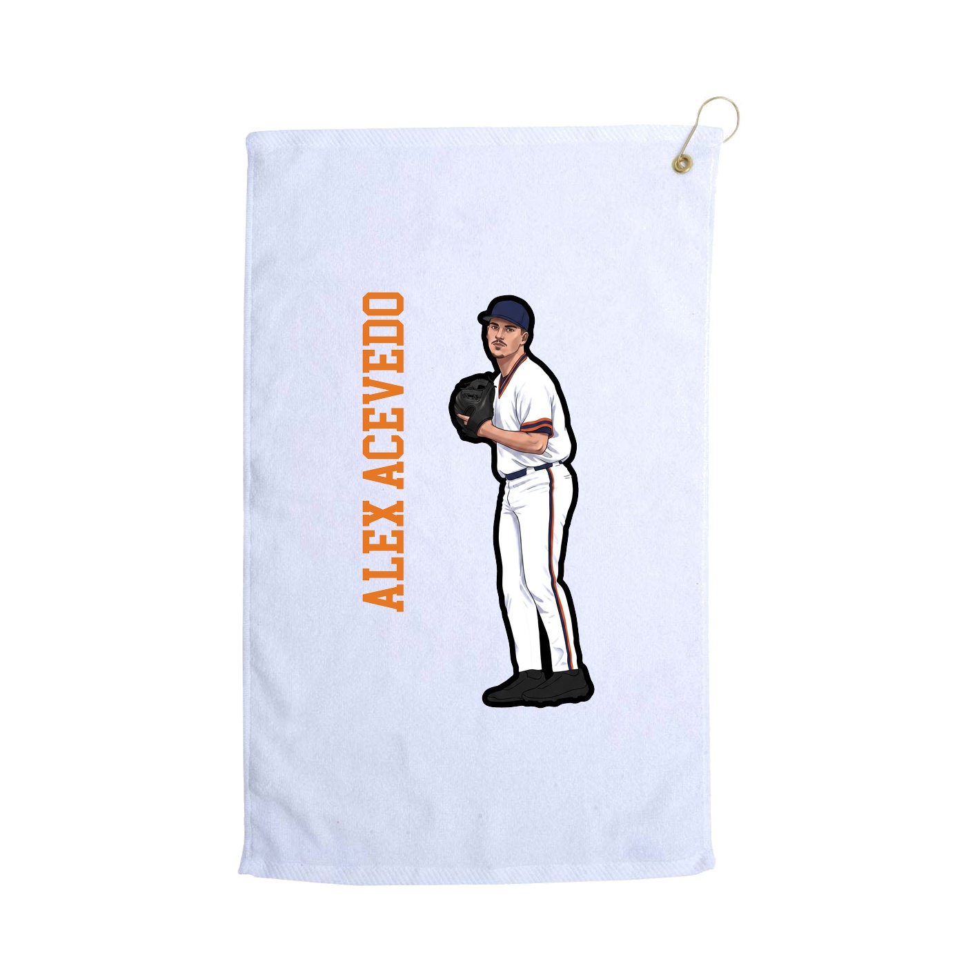 Golf Towel — Name Vertical in White