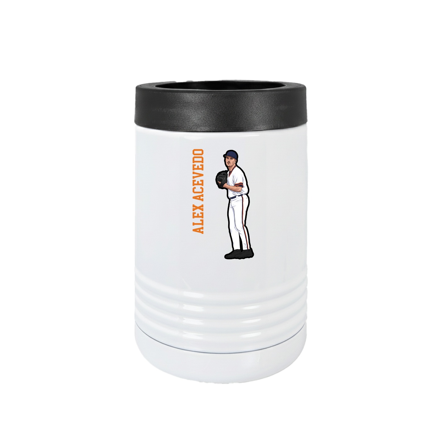 Beverage Holder — Name Vertical in White