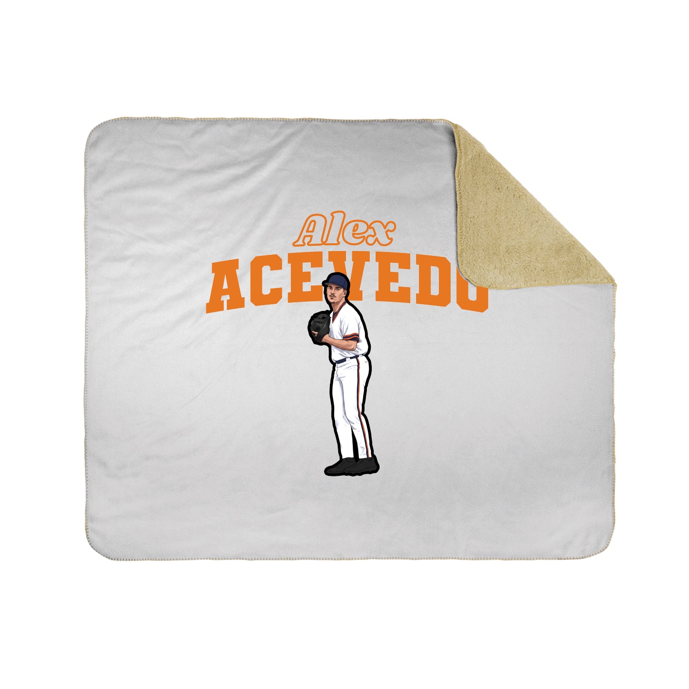 Throw Blanket — Name Arch in White