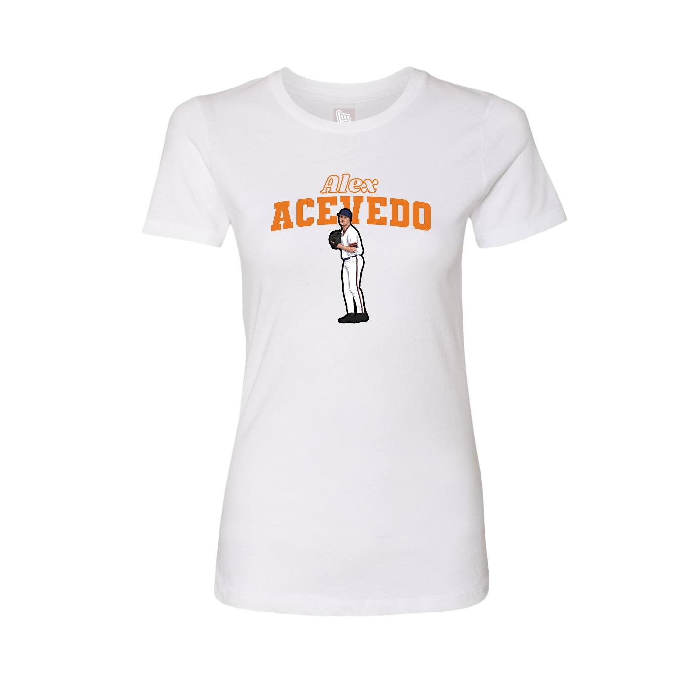 Fitted Women's Tee — Name Arch in White