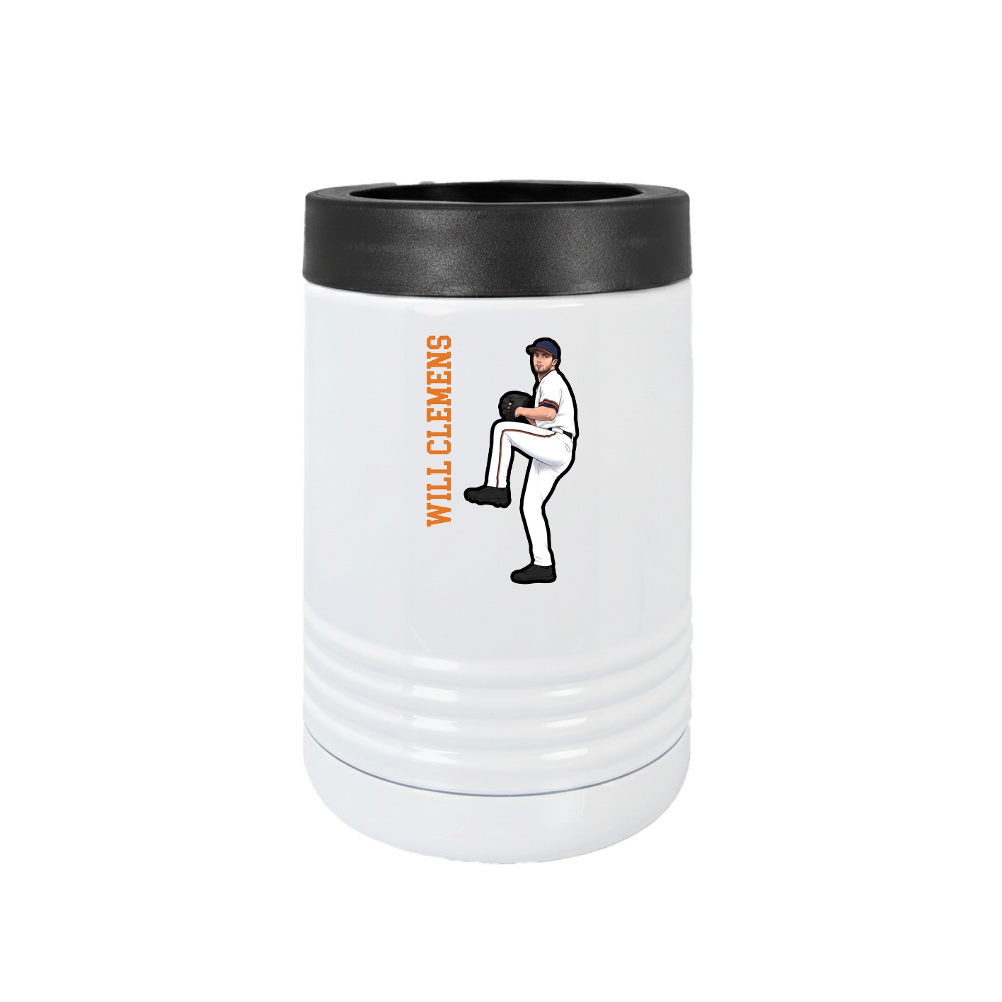 Beverage Holder — Name Vertical in White