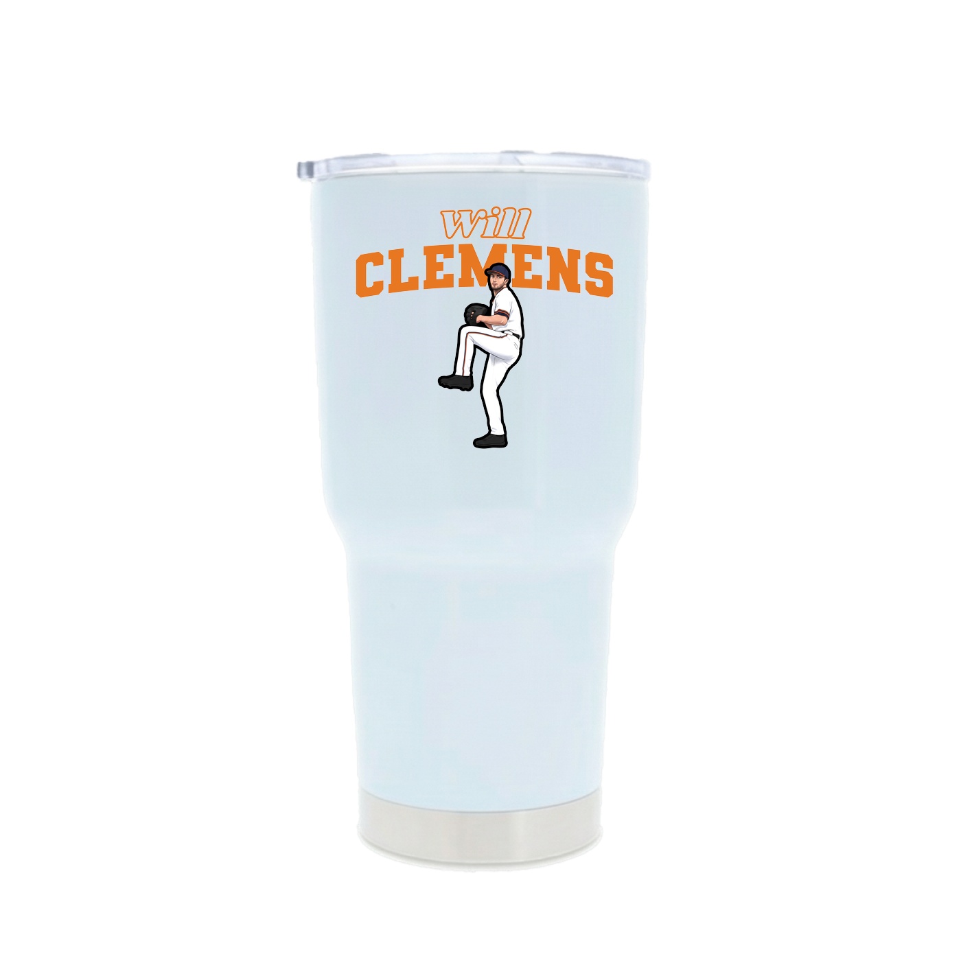 30oz Stainless Steel Tumbler — Name Arch in White