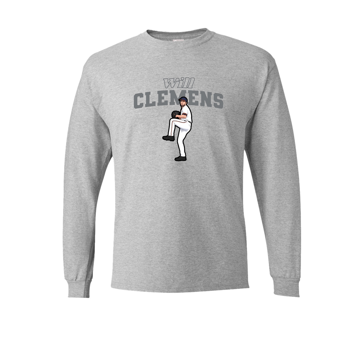 Long Sleeve Tee — Name Arch in Grey