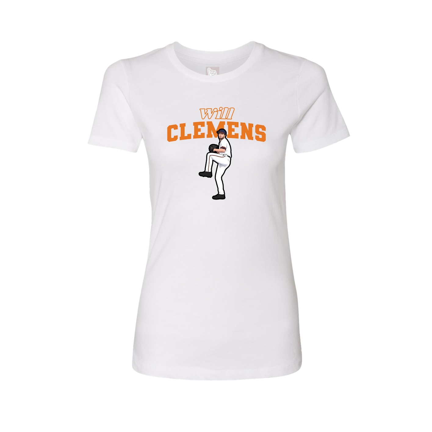 Fitted Women's Tee — Name Arch in White