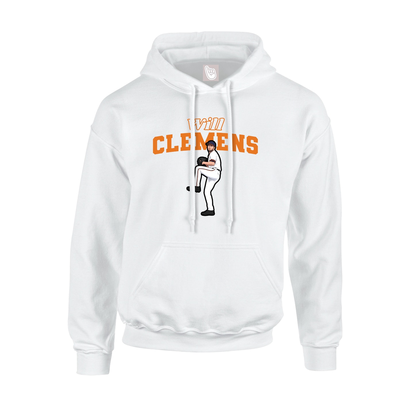 Youth Hoodie — Name Arch in White