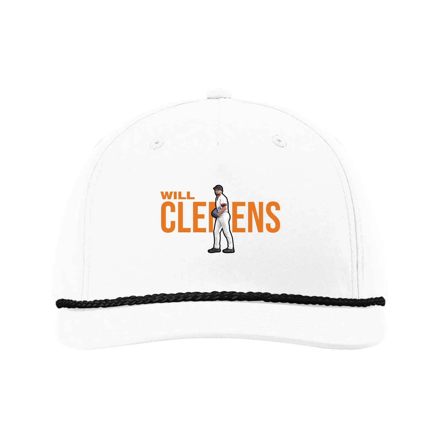 Five-Panel Classic Rope Cap — Player Name in White
